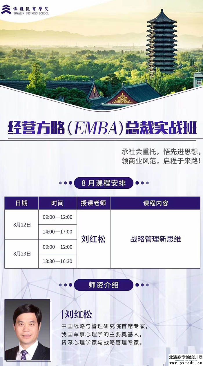 8月22-23日经营方略总裁班课程表:刘红松